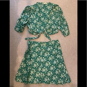 For Love and Lemons green floral print set